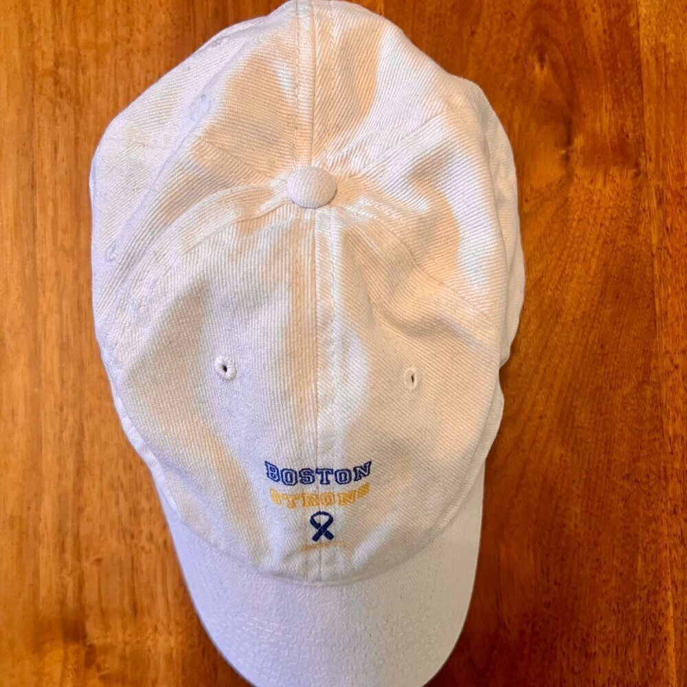 White Boston Strong Baseball Hat | Velcro Back, One Size Fits Most π§’πͺ - Picture 2 of 7